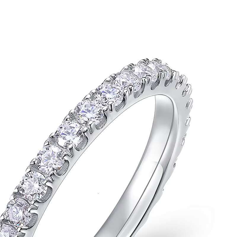 18k Full Diamond White Gold Ring Diamond Engagement Ring Vvs Moissanite Diamond Jewelry