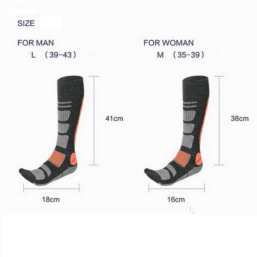 1 Pair Merino Wool Thermal Socks Men Women Winter Long Warm Compression Socks For Ski Hiking Snowboarding Climbing Sports Socks Z250610