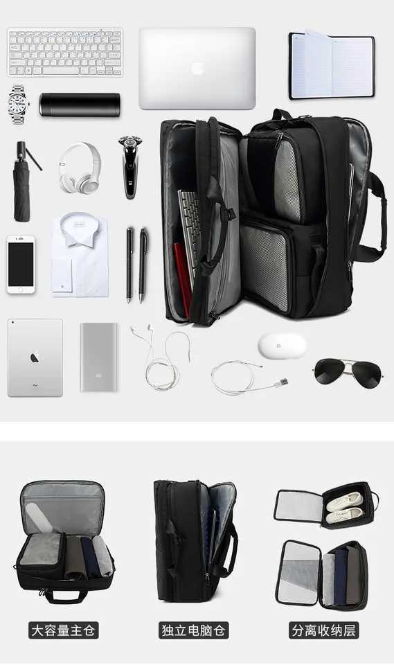 New Business Backpack Mens Multi-Functional Travel Bag Commute Laptop Bag Durable Double Shoulder Pack for Men W250610