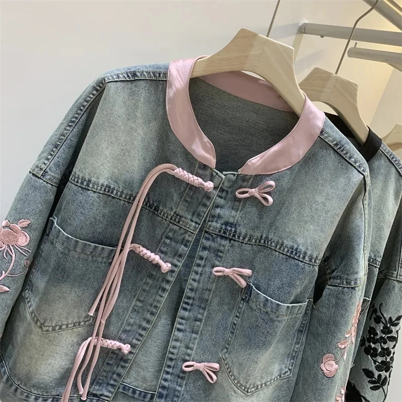 Sense Denim Jacket Womens Spring And Autumn Online Celebrity Jacket Fashion Pocket Comfortable Denim 250609