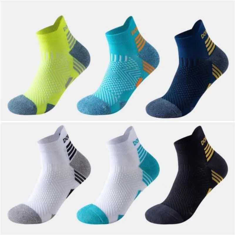 2023 Professional Marathon Running Socks Men Women Sports Fitness Thickened Cushioned Short Tube Low Cut Boat Ankle Socks Z250610