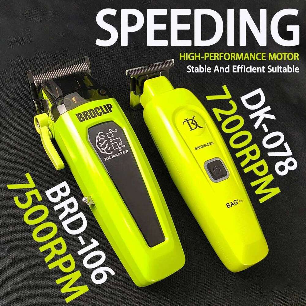 Professional Electric Clipper BRD 106 with Base 7500RPM Hair Trimmer for Man DK-078 DLC Blade 7200RPM Barber Shop 2PC Set