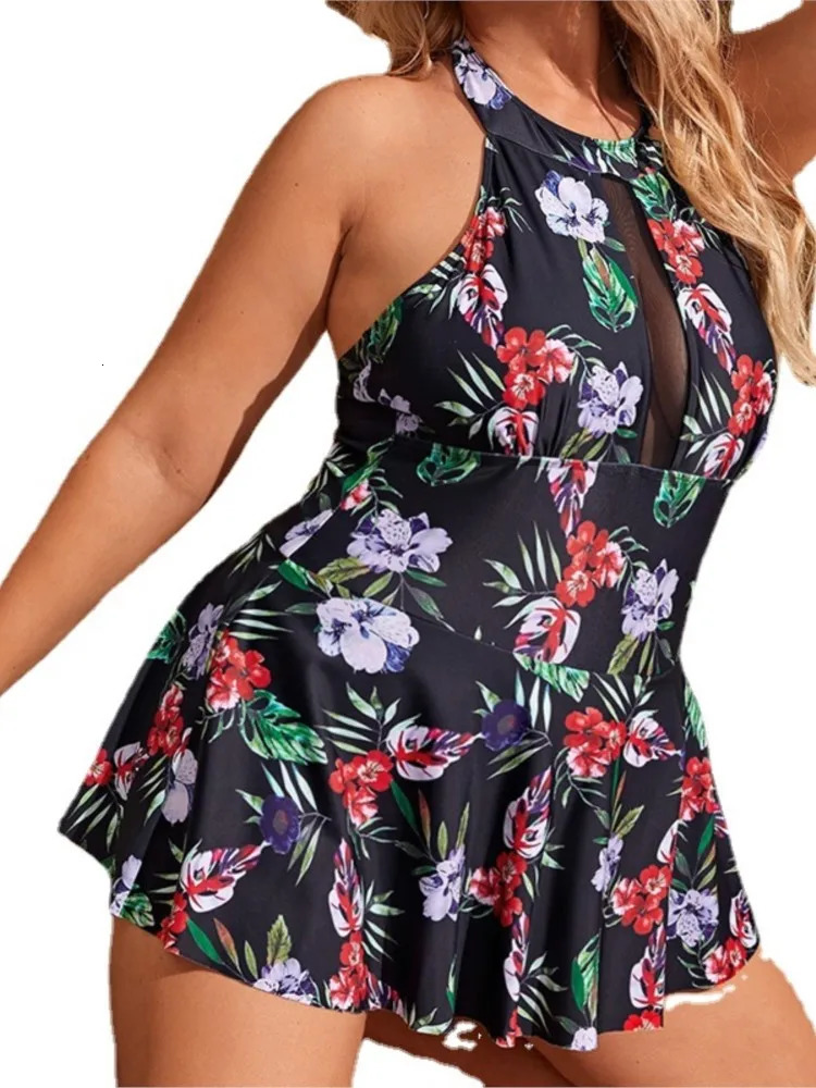 Plus Size High Waist Bikini Womens Push Up Large Swimsuit 2025 Summer Mujer Big Tummy Control Swimwear Sets y250530