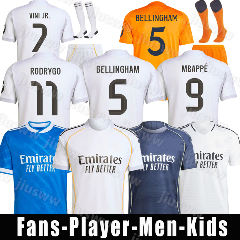 BELLINGHAM MBAPPE soccer jerseys VINI JR TRENT VAERDE RODRYGO MODRIC Football jersey kit 25 26 CAMAVINGA Children Kids Shirt Madrids kits Camiseta