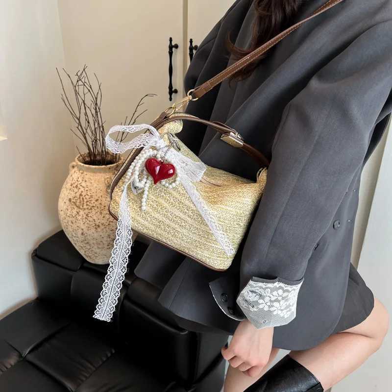 Woven Crossbody Bags Beach Tote Handbag Straw Shoulder Boho Bags Chic Handheld Underarm Pouch Crochet Travel Vacation Bucket Bag XJ250610