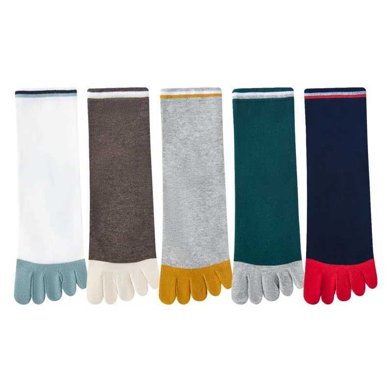 3-5 Pairs Five Finger Socks Men Gym Sport Crew Socks with Separate Fingers Mid Tube Cotton Toe Socks Non-slip Running Breathable Z250610