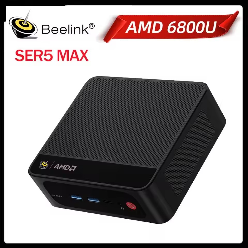 Beelink Mini PC SER5 MAX AMD Ryzen R7 6800U Desktop Gaming Computer 8 Cores DDR5 24GB 32GB 500GB 1TB SSD WiFi 6 BT5.2 Silent Fan