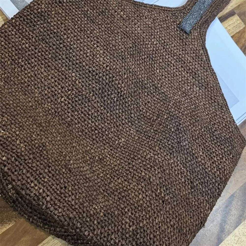 High Quality Fashion Beaded Straw Bucket Women Large Capacity Shoulder Bag Leisure Holiday