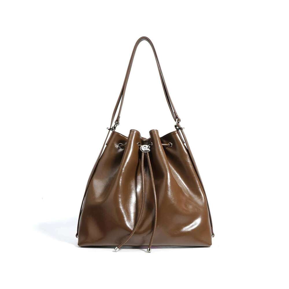 Design Bag New Vintage Messenger Handbags Genuine Leather Drawstring Shoulder Large Capacity Tote Bag Armpit Women's Bags Brand Bag