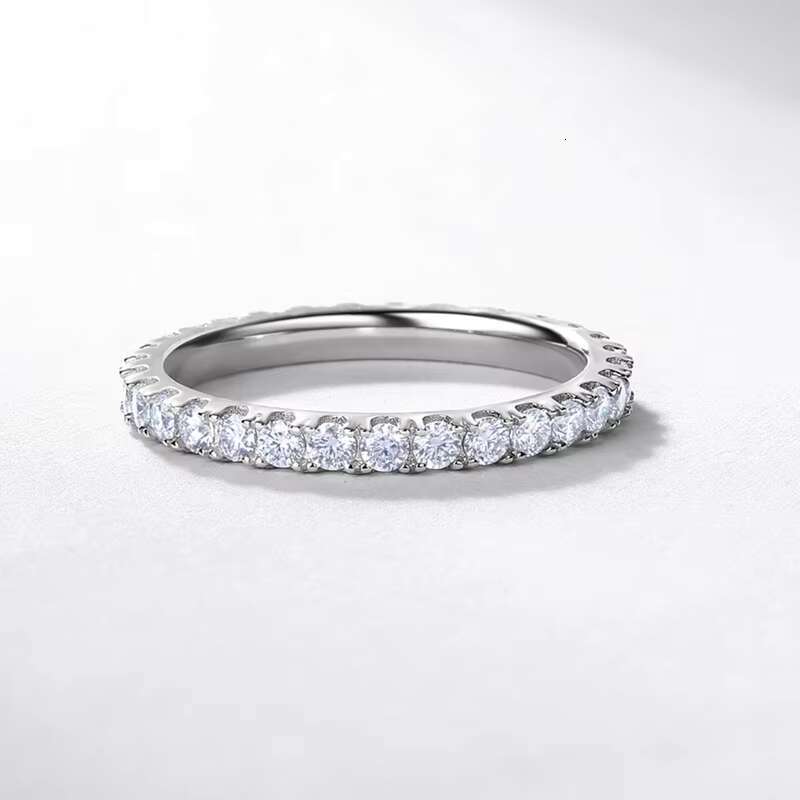 18k Full Diamond White Gold Ring Diamond Engagement Ring Vvs Moissanite Diamond Jewelry