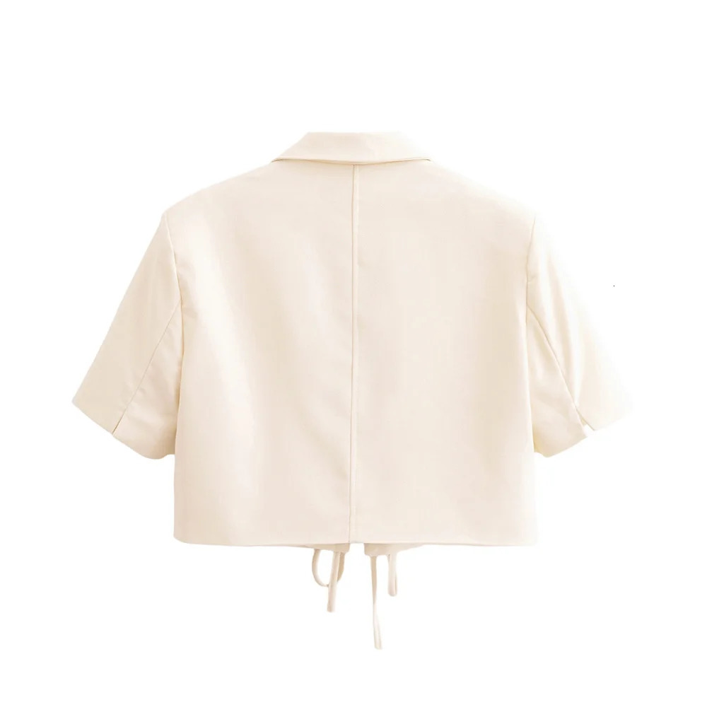 BMURHMZA Summer Product Womens Clothing Style Fashion Collar Short Sleeve Bow Decoration Suit Coat 250610