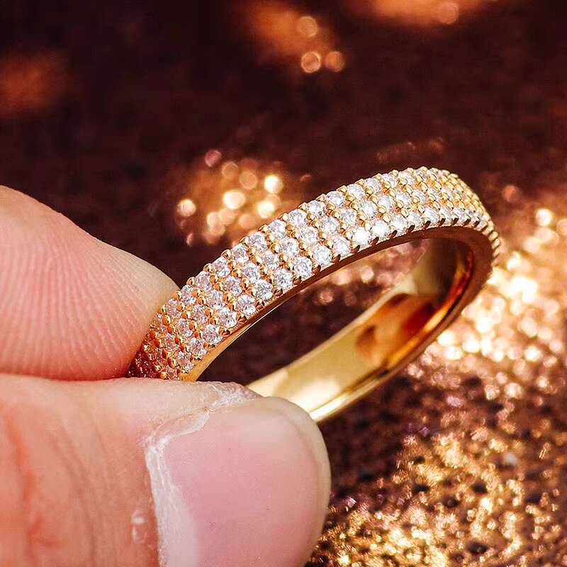 IGI GIA Certificate Round Shape Lab Grown Diamond Half Eternity Ring Hip Hop Rings for Men Sterling Silver 925 Rings Vintage