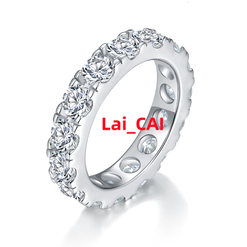 Hip Hop Style round Moissanite Diamond Silver Womens Wedding Ring Lucky Moissanite Man Rings