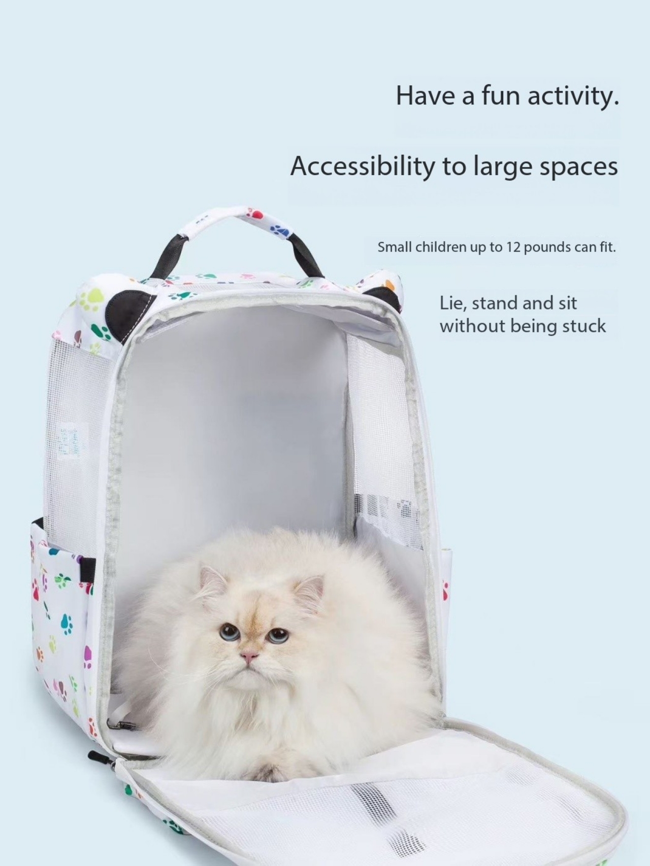Pet travel bag - double-shoulder design, large capacity, lightweight, small size. Dog bag for pets, cat bag for cats, breathable pet backpack, cat bac