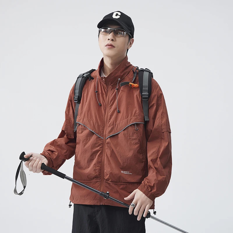 Summer UPF50 Ultraviolet-proof Jacket Men Outdoor Lightweight Breathable Loose Casual Sunscreen Cargo Jacket Techwear Coat 250611