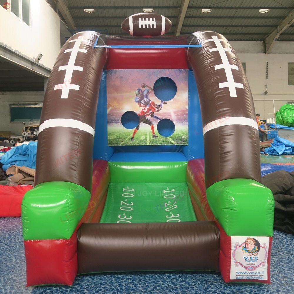 Free shipping 3mLx2mWx3mH (10x6.5x10ft) with 6balls Outdoor Activities commercial inflatable rugby tossing sport game for sale