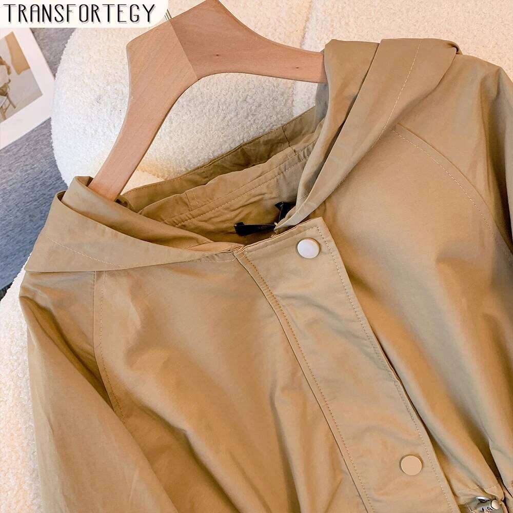 Plus Size Women's Autumn And Winter Casual Hooded Coat Loose Comfortable Windstorm Storm Jacket Solid Color Commuter Top 2024