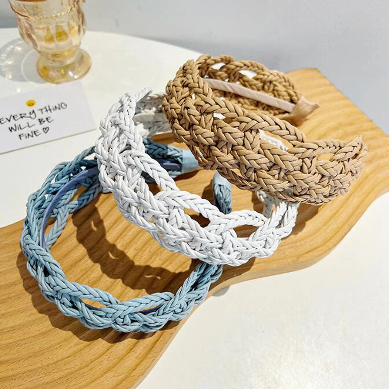 PROLY Fashion Hairband For Women Wide Side PU Leather Braided Headband Geometric Hollowed Turban Summer Hair Accessories 250610
