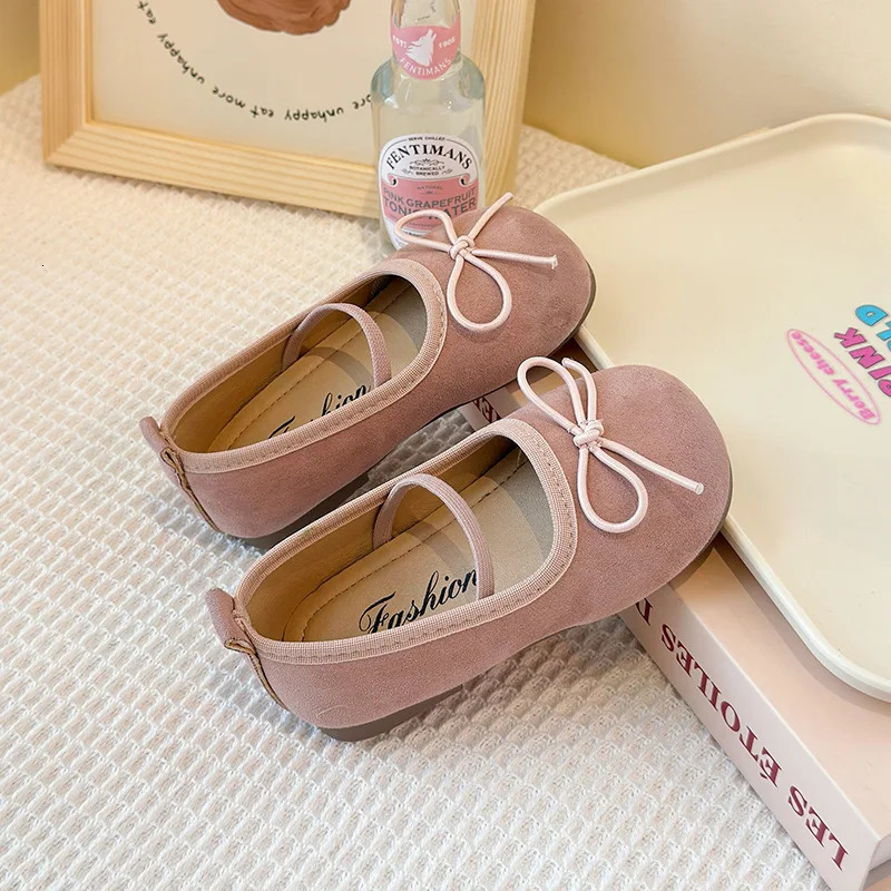 Solid Toddler Children Ballet Flats Spring Autumn Bow Girls Flats Shoes PU Elastic Band Soft Sole Kids Princess Shoes 250611