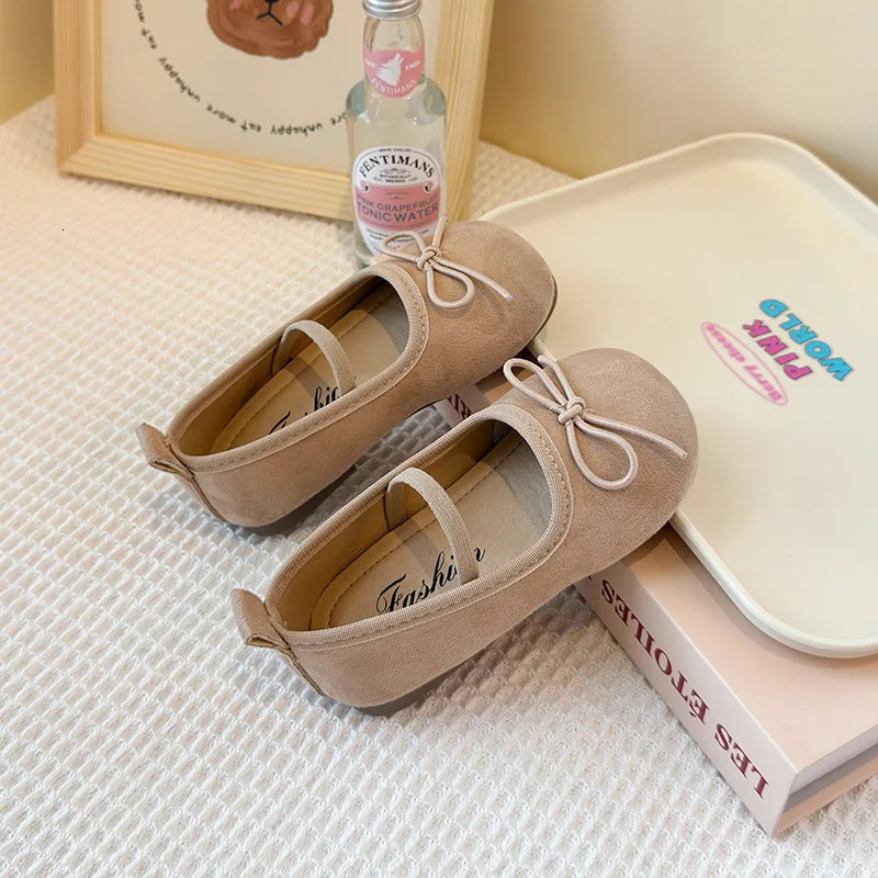 Solid Toddler Children Ballet Flats Spring Autumn Bow Girls Flats Shoes PU Elastic Band Soft Sole Kids Princess Shoes 250611