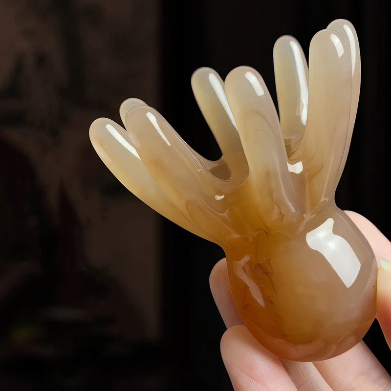Resin Octopus Massage Comb Head Meridian Scraping Scalp Brush Acupuncture SPA Gua Sha Fatigue Relief Massag 250605