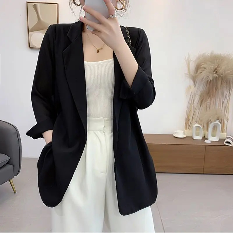 Purple Blazers Jacket for Women Fall Outfits Korean Long Trend Clothing Casual Womens Blazer Suits Tailoring Spring Coats 250610