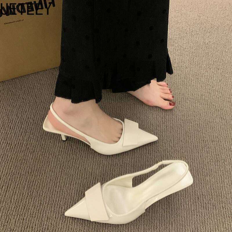 2025 Summer High Heel Women Sandals Fashion Pointed Toe Singbacks Design Style Banquet Party Sandalias Shoes
