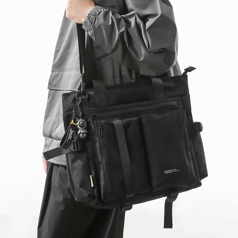 Trendy brand tooling messenger bag large capacity Japanese shoulder bag mens multi-functional commuter computer bag sports hand W250610