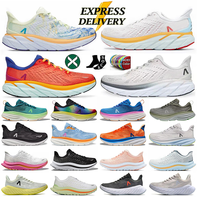 Designer HOKAsneakers Clifton Shoes Bondi8 Clifton9 Casual Shoes Athletic Running Shoes Triple Black White Grey Orange Carbon2 Free People Kawana 2 x3 Sneakers 47