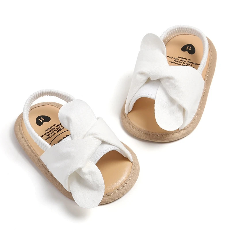 Adorable Baby Girls Sandals with Bowknot Detail Non-Slip Sole Soft Princess Shoes for Beach First Walker Toddler Sandals 250611