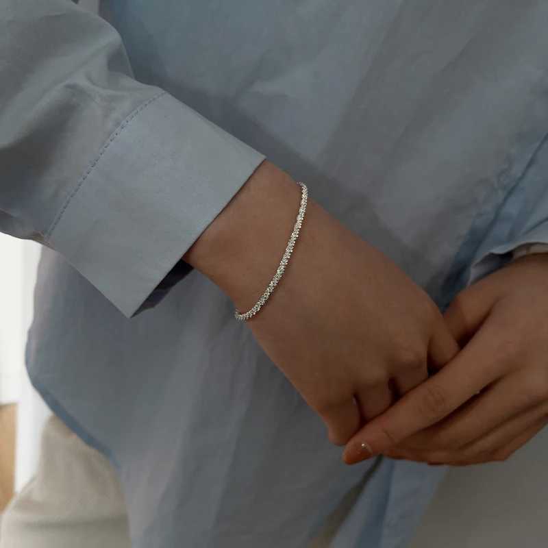 New Silver Color Sparkling Gypsophila Adjustable Bracelet Bangle for Women Fine Fashion Jewelry Wedding Party Gift XJ250707