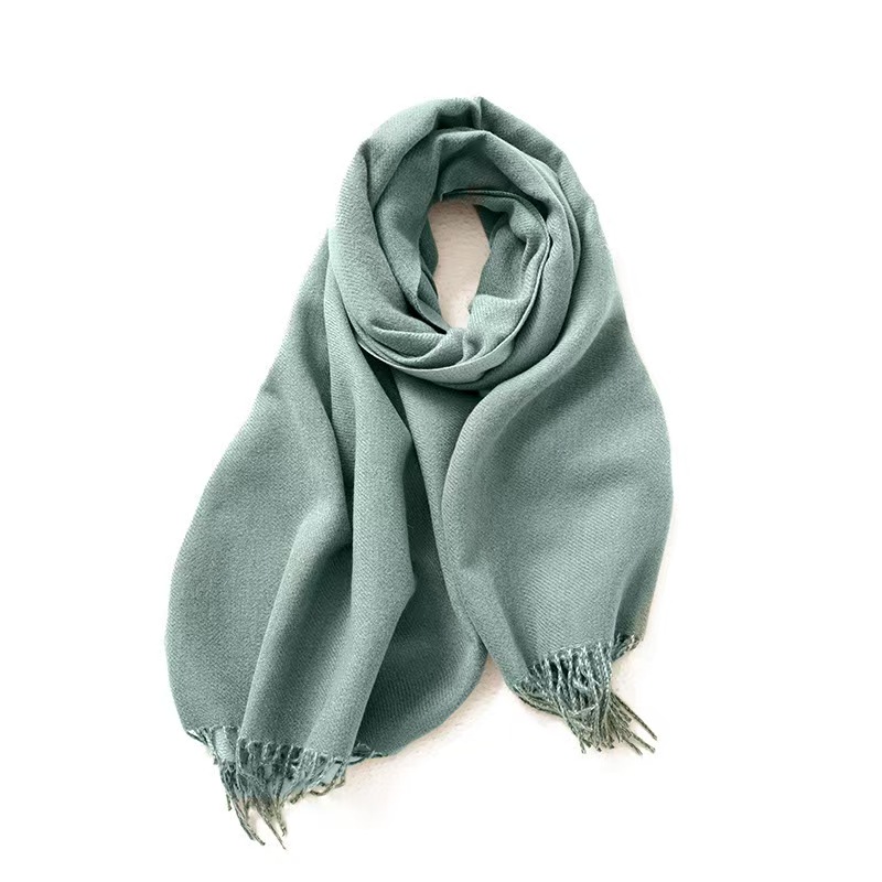 T942 new double-sided solid color macaron scarf for women in winter popular fashion cashmere tassels for warmth