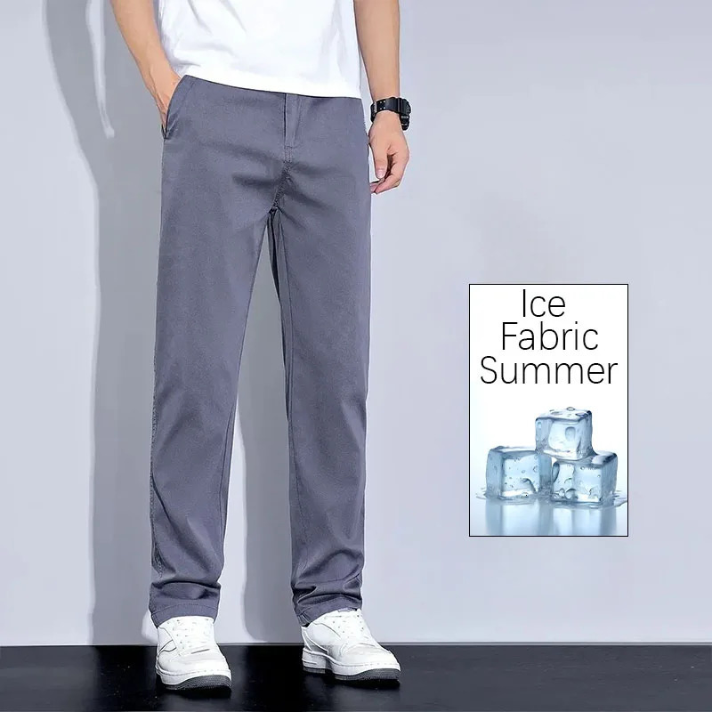 Summer Korean Thin Lyocell Casual Baggy Pants Men Jeans Loose Comfortable Versatile Straight Slimming Mens Trousers Jean 250610