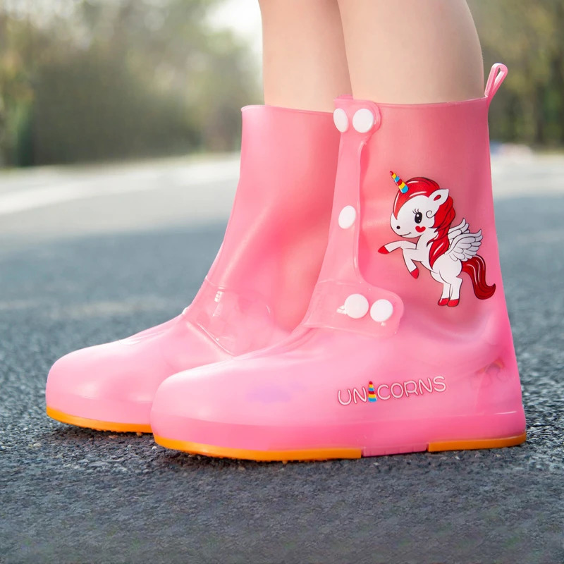 Rainy Day Rain Boots Waterproof Kid Rubber Shoes Cartoon Cute Animal Pattern Flat Bottom Rainproof Student Children Rubber Boots 250611