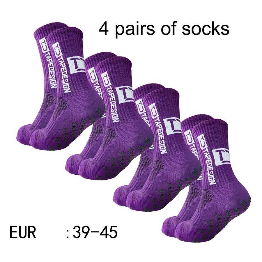 4 pairs of new TC mid tube glued socks for sports training and competition non-slip and breathable socks Z250610