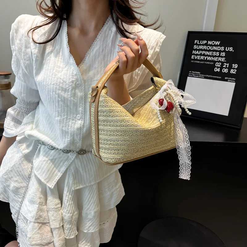 Woven Crossbody Bags Beach Tote Handbag Straw Shoulder Boho Bags Chic Handheld Underarm Pouch Crochet Travel Vacation Bucket Bag XJ250610