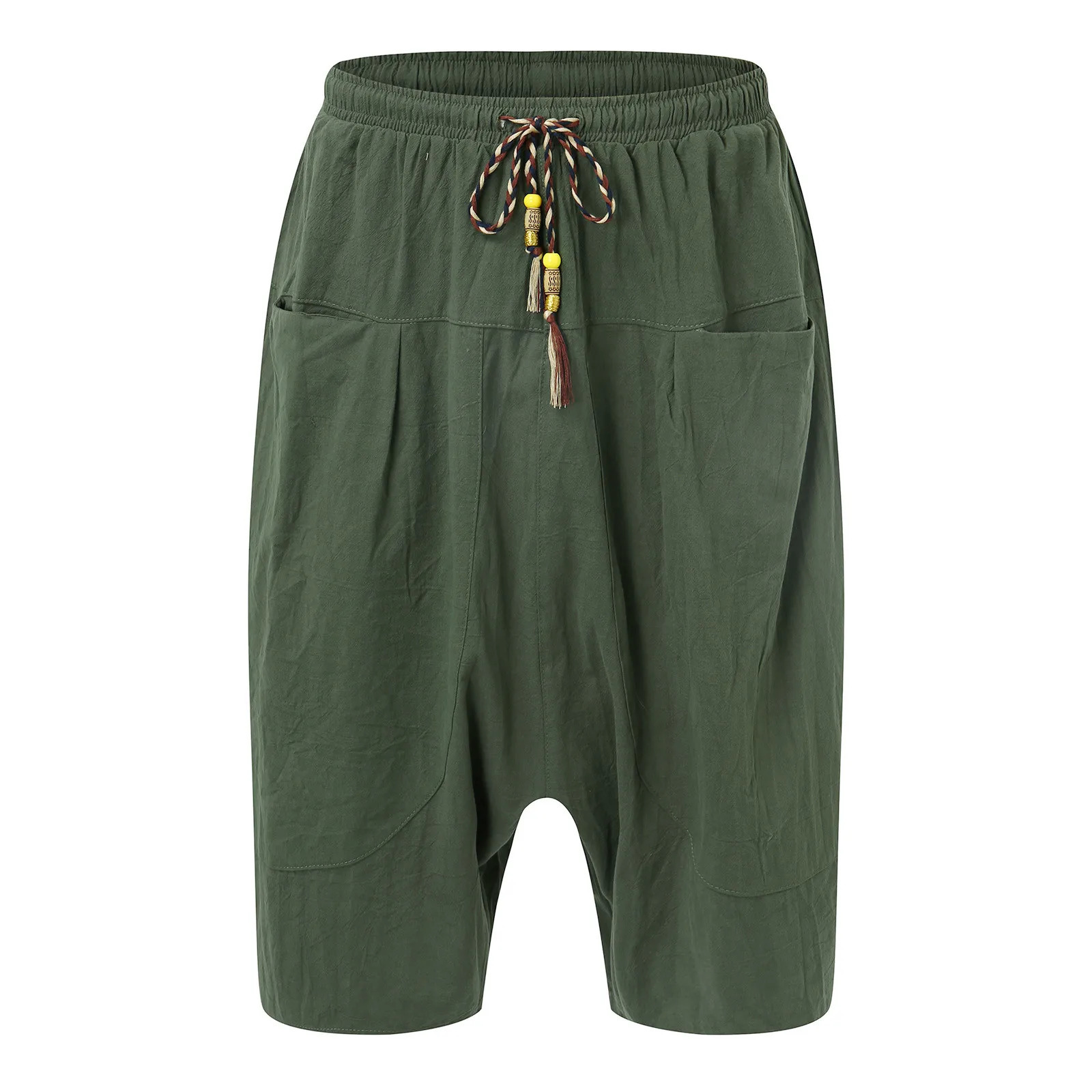 Casual Sweatpants For Men Summer Autumn Casual Cotton Cropped Pants Loose Low Crotch Harem Pants High Street Sweatpants 250606