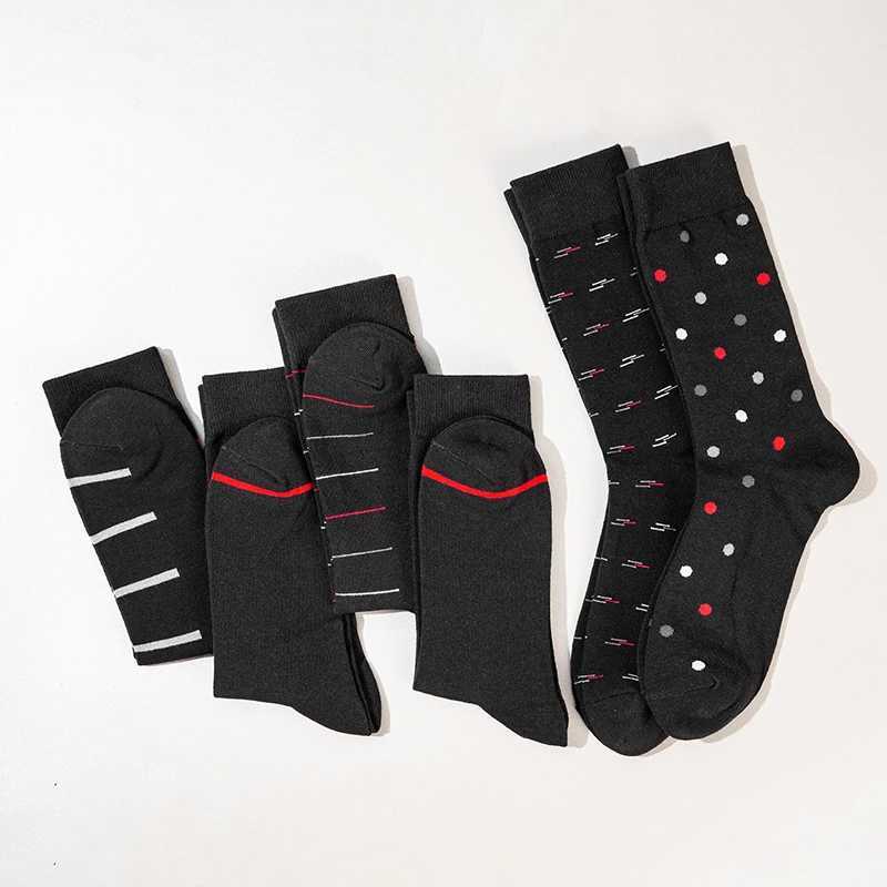 6 Pairs High Quality Business Men Socks Cotton Casual Soft Compression Fashion Design Brand Males Black Plus Size Dress Socks Z250610
