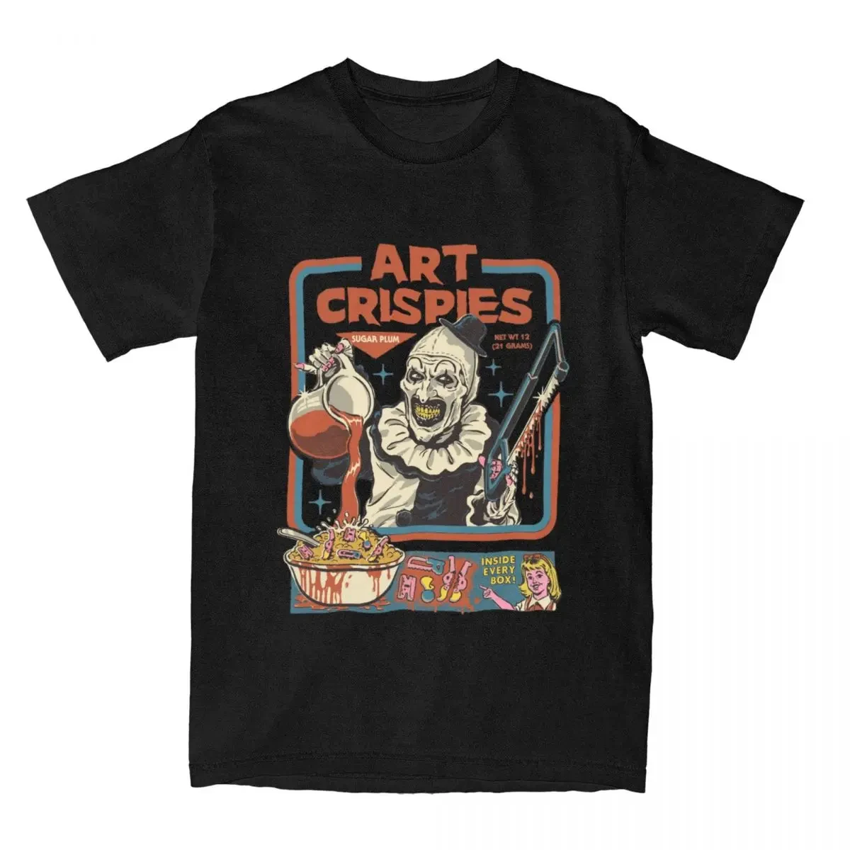 Art Crispies Terrifier Clown Designer Shirt Apparel Men Women's Pure Cotton Fashion Retro Horror Tee Shirt Clothes Graphic Printing 2025 New