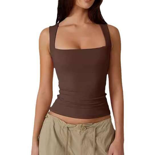 Inner Layer Sexy Fashion Camisole Autumn Square Neck Top Milk Silk Women's Clothing B5