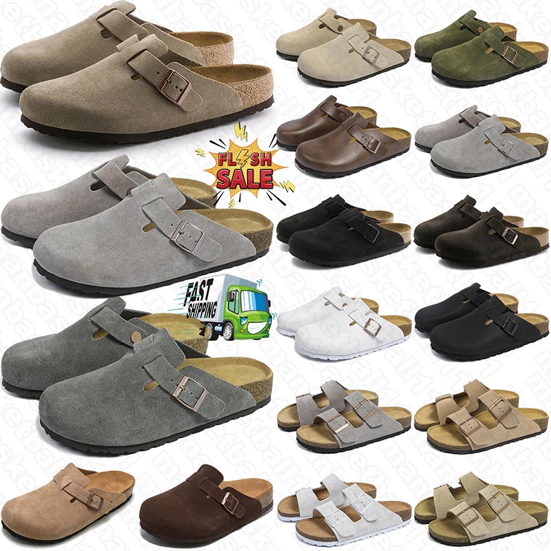 free shipping sandal designer slippers men women clogs suede leather mens stylish slides outdoor comfortable sandals black brown tan grey pink olive shoes discount