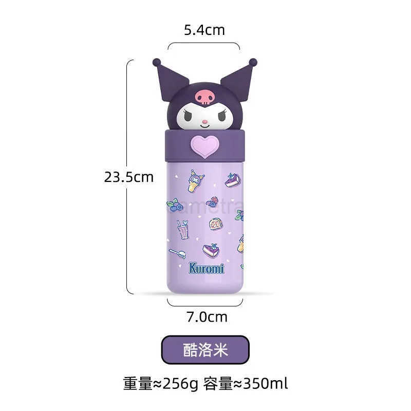 Sanrio 350ml Sanrio Hello Kitty Stainless Steel 316 Thermos Kawaii Kuromi Cinnamoroll Melody Kids Vacuum Flask Water Bottle TumblerXJ25055