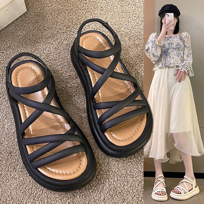 Roman Sandals For Women Thick Sole Summer New sandal Casual Versatile Fashion Fairy Style Palm Anti Slip Beach Shoes Ddmysaturn