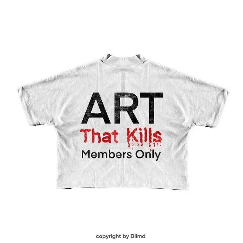 Goth Harajuku American Hip-hop Rock Cartoon Printed Fashionable Short-sleeved Top Men Y2k Loose Casual Oversized T-shirt Women 250611