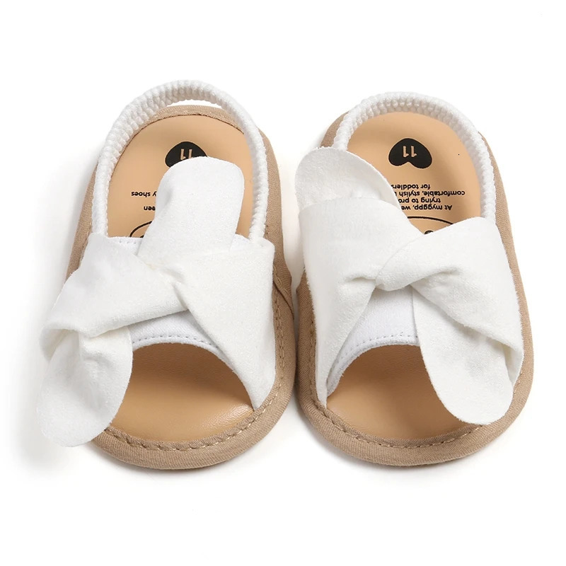Adorable Baby Girls Sandals with Bowknot Detail Non-Slip Sole Soft Princess Shoes for Beach First Walker Toddler Sandals 250611