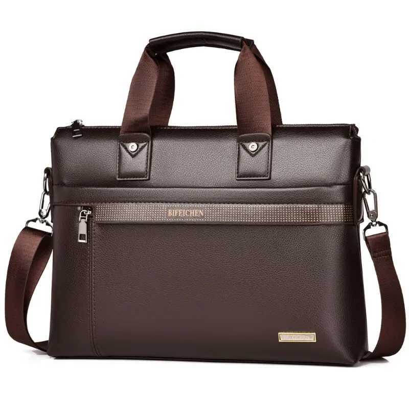 High Quality Business Men Briefcase Bag PU Leather Shoulder Messenger Bags Office Handbag A4 Document Laptop Bag W250610