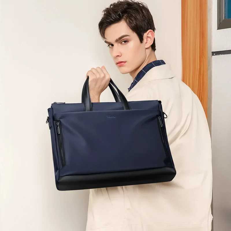 GOLF Briefcase Bag Nylon with Leather Handle Crossbody Shoulder Hand Bag Office Laptop Bags for Men 15 Inch Waterproof Handbags W250610
