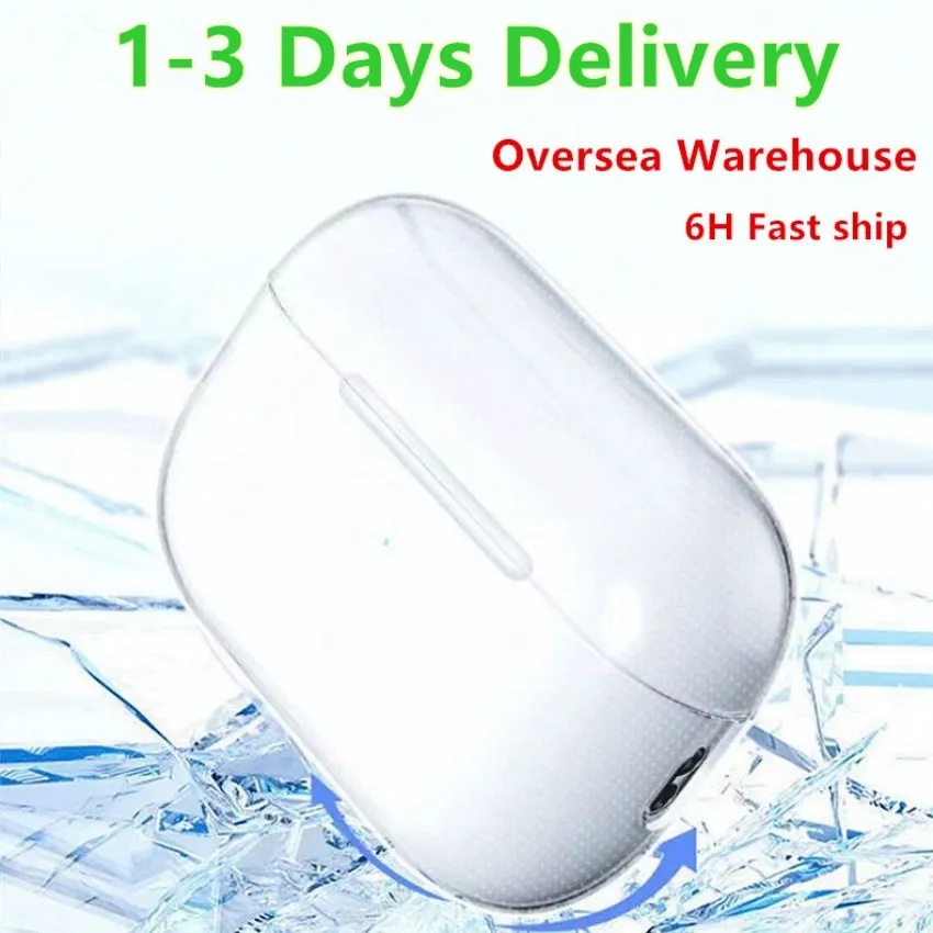 USA Stock For Airpods Pro 2 3 4 Air Pods 4 Earphones Airpod Bluetooth Headphone Accessories Solid Silicone Cute Protective Case Apple Wireless Charging Box Case