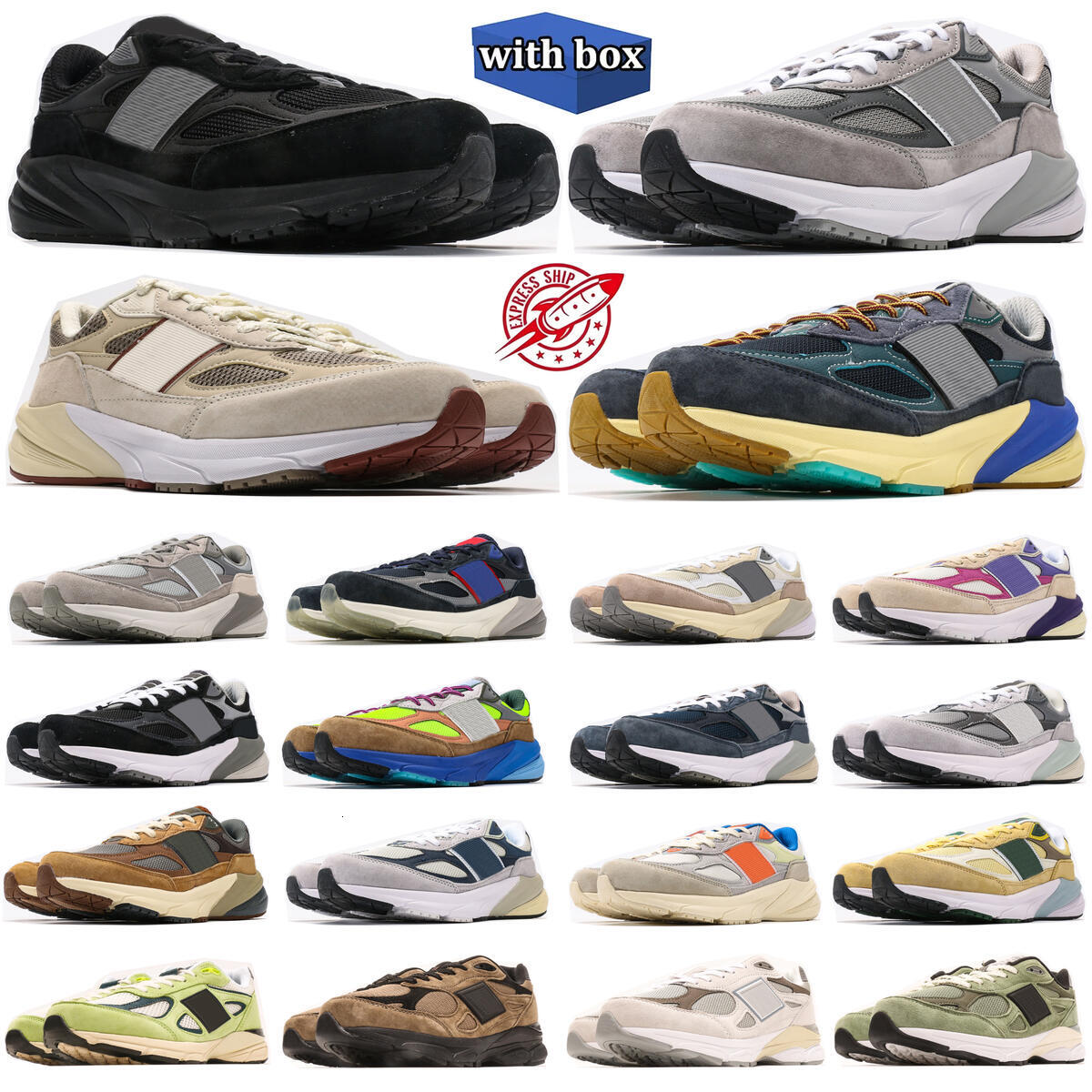 With BOX New Designer Shoe Running shoes 990 Sneakers v6 Mens Woman v3 Trainers Chromatic Ventilate Flat Sneaker Be All-Match Daily Jogging Shoes Outdoor Size 36-45