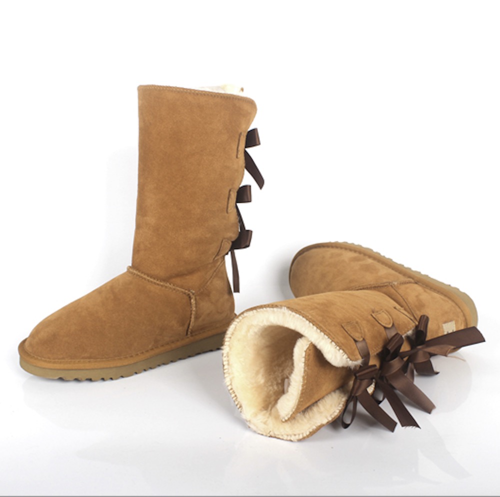 Bailey Bow Tall II Winter Warm Cowhide Snow Boots for Women